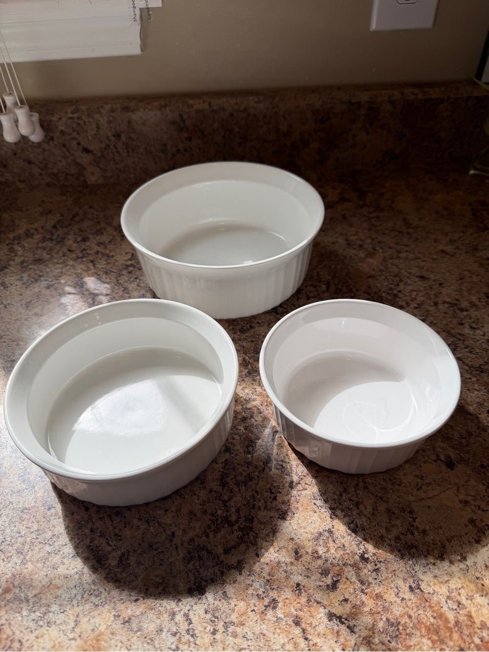 Corningware White Ceramic Baking Ramekins Set